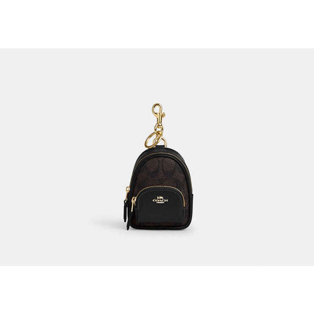 Coach Mini Court Backpack Bag Charm In Signature Canvas NWT